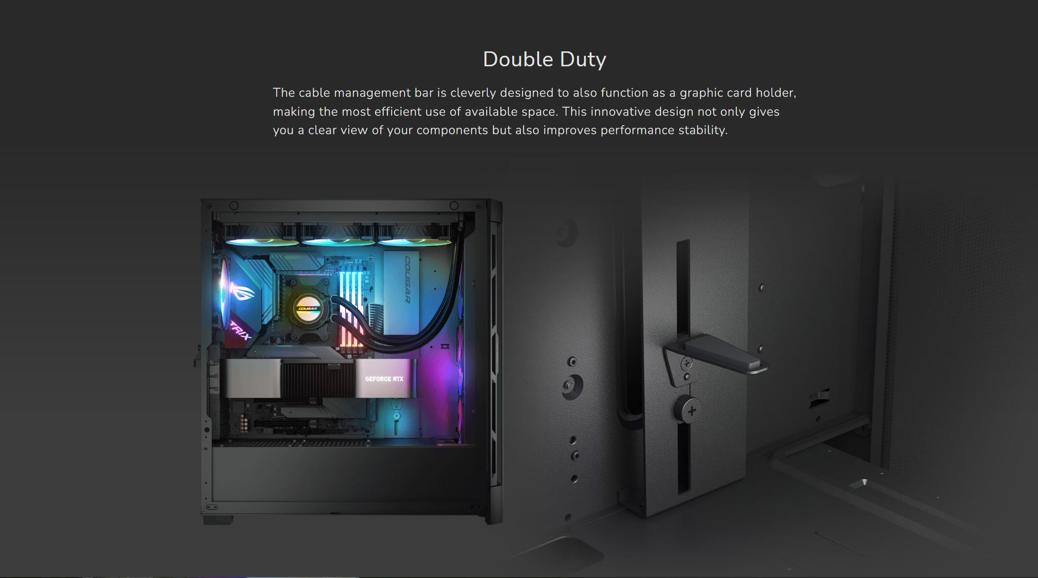 COUGAR DuoFace Pro RGB Black ATX Mid Tower Gaming Case, 390mm GPU ...